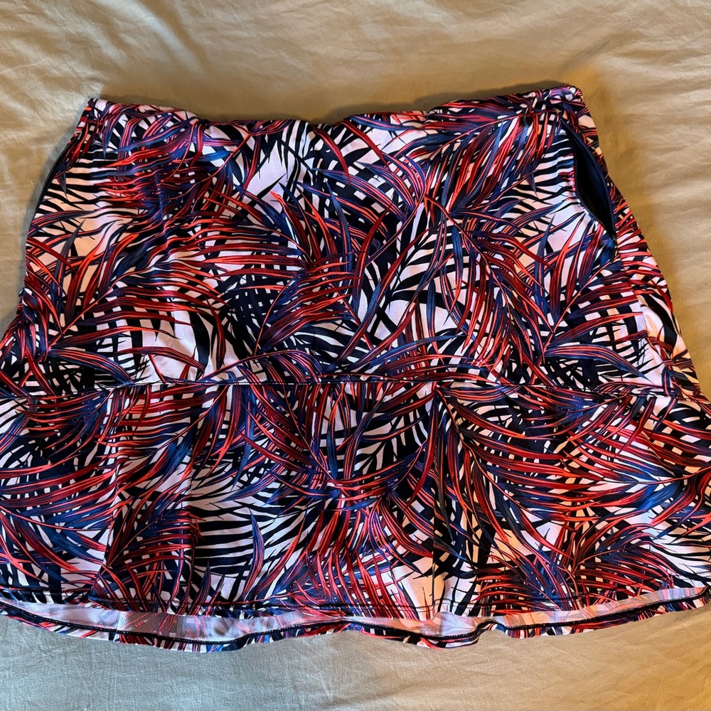 TAIL Colorful Leaf Print Golf Skirt